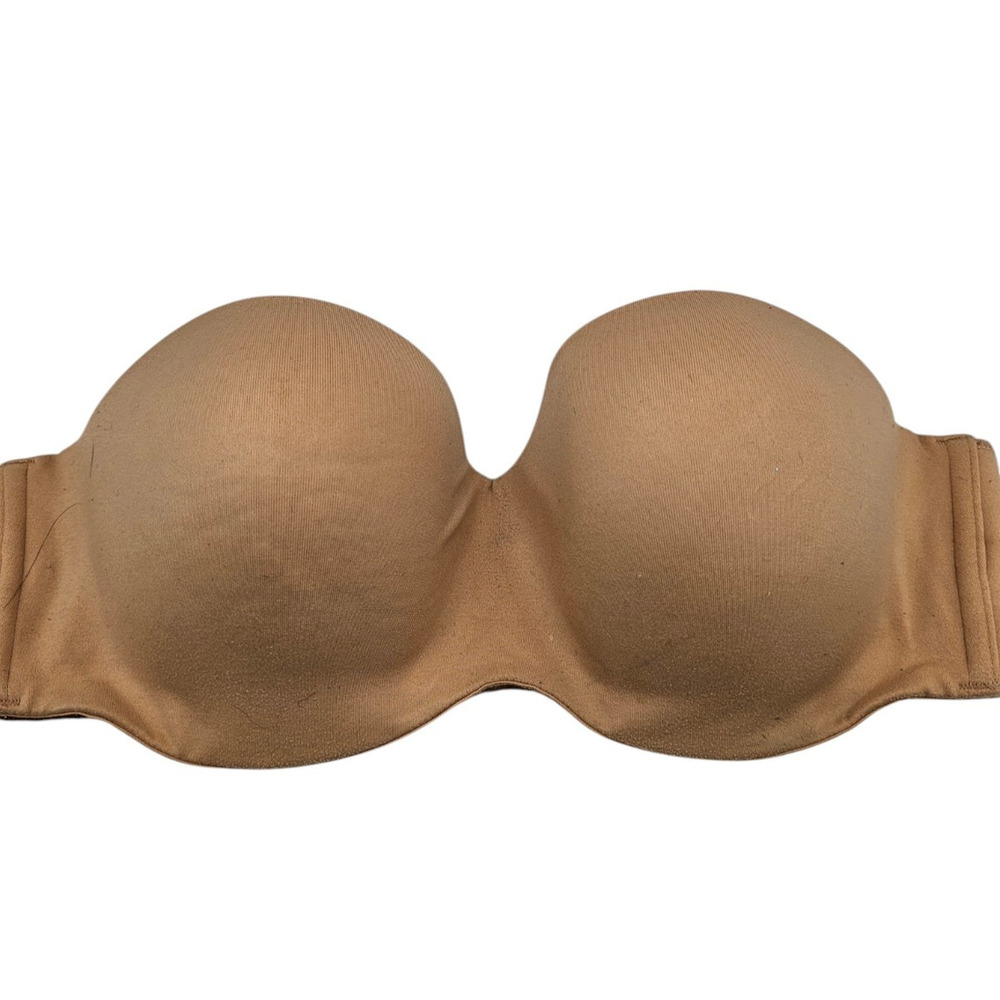 Victorias Secret Womens Sz 38C Lined Strapless T Shirt Bra Solid Beige